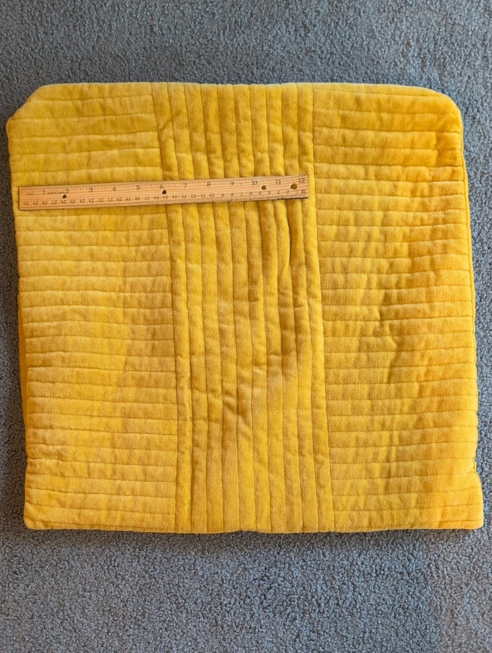 Mustard Yellow Velveteen Cushion Cover